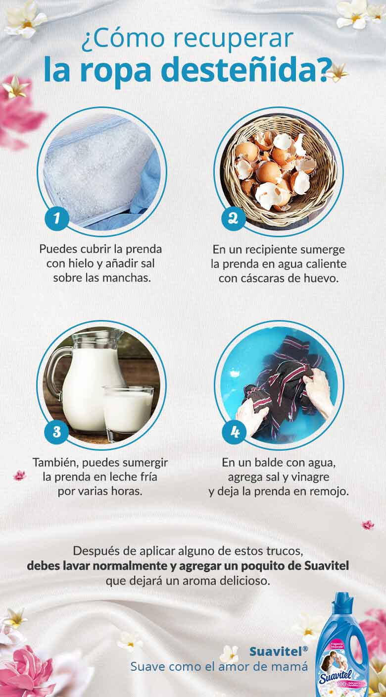 infografía cómo recuperar la ropa desteñida