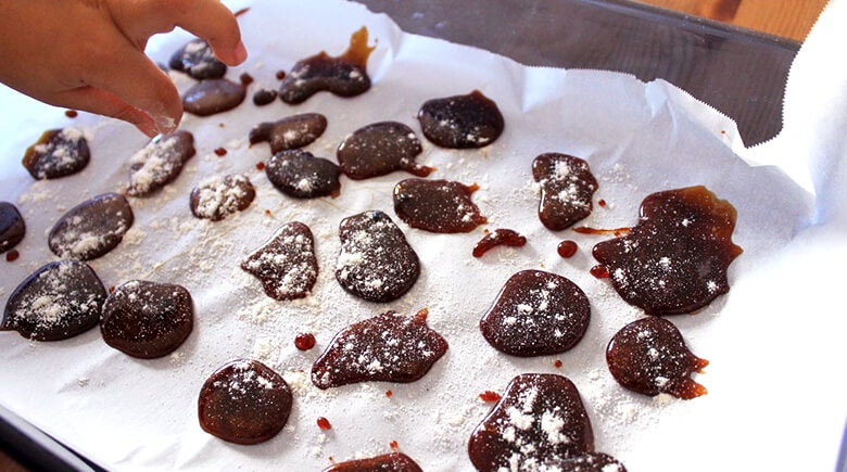 pastillas de gengibre con polvo
