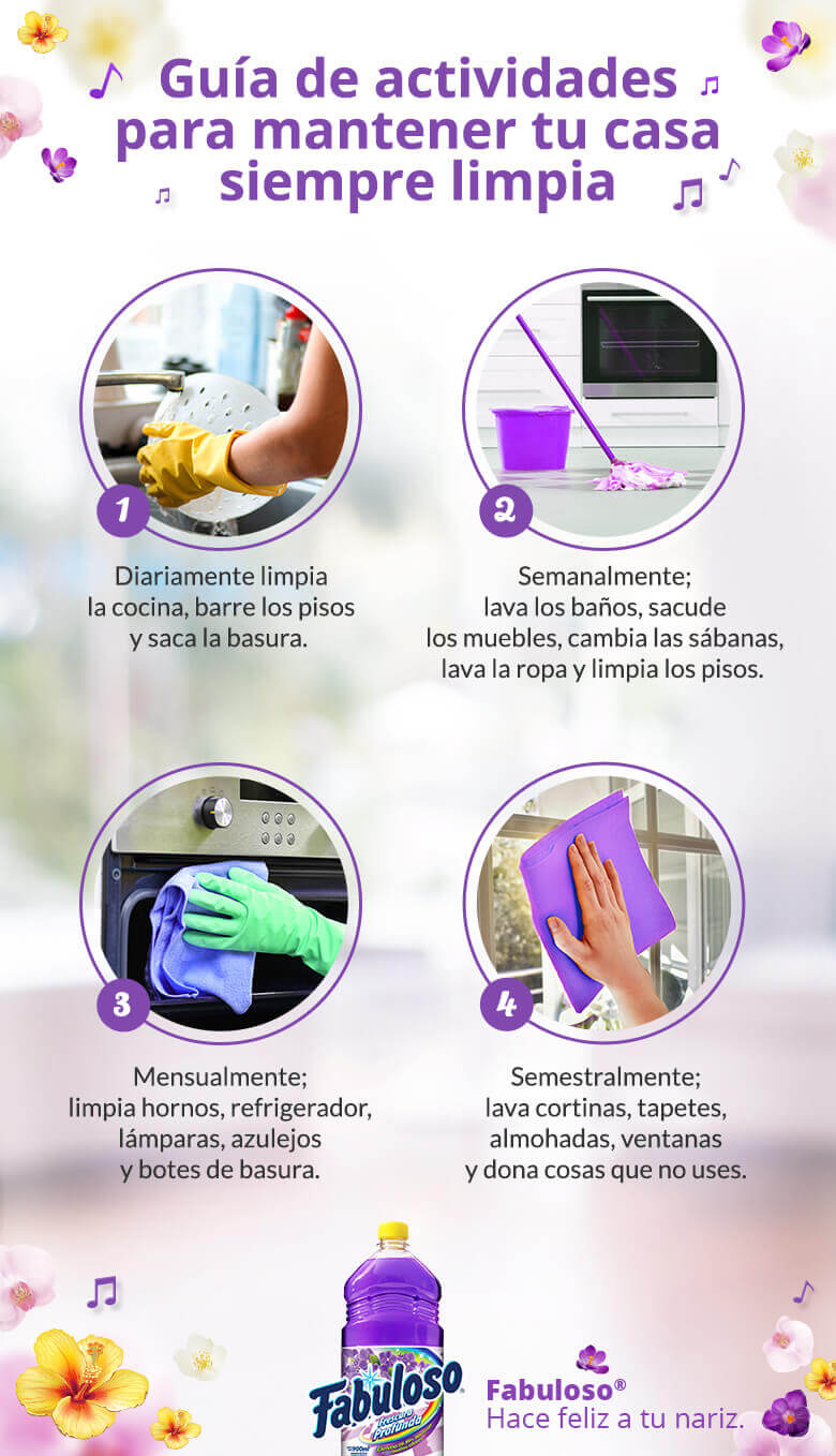 Guía de actividades para mantener tu casa siempre limpia