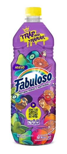 Fabuloso® Trap para Trapear | Fragancia Dual Pera Cítricos | Botella morada | 28 oz
