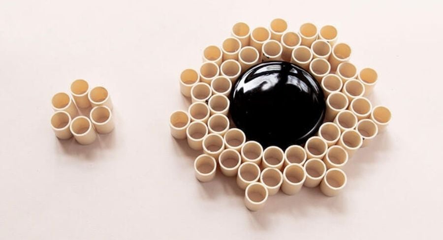 tubos de pvc haciendo un circulo