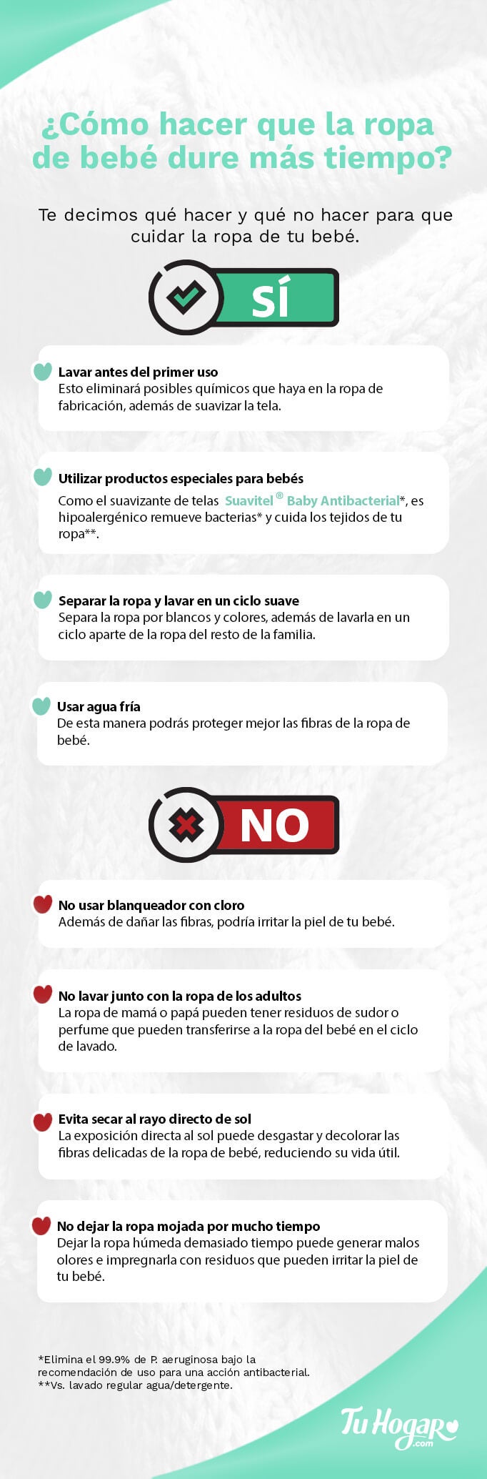 Infografia con tips para hacer que la ropa de tu bebe dure más tiempo