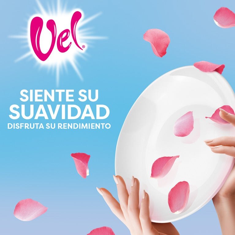 Disfruta de una limpieza profunda y efectiva que evite la acumulación de grasa con ayuda del Lavaplatos Líquido Vel Loción,