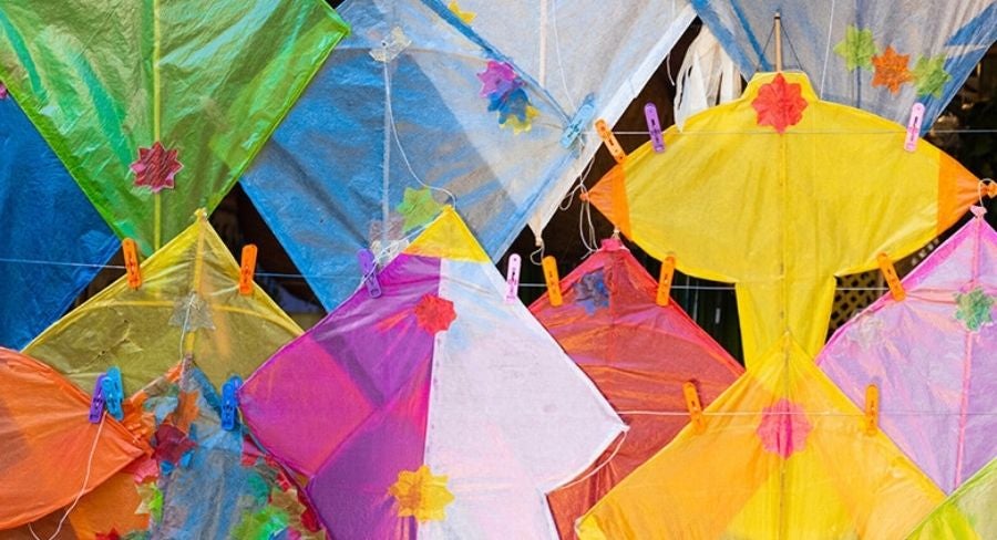 cometa de papel colores fabuloso