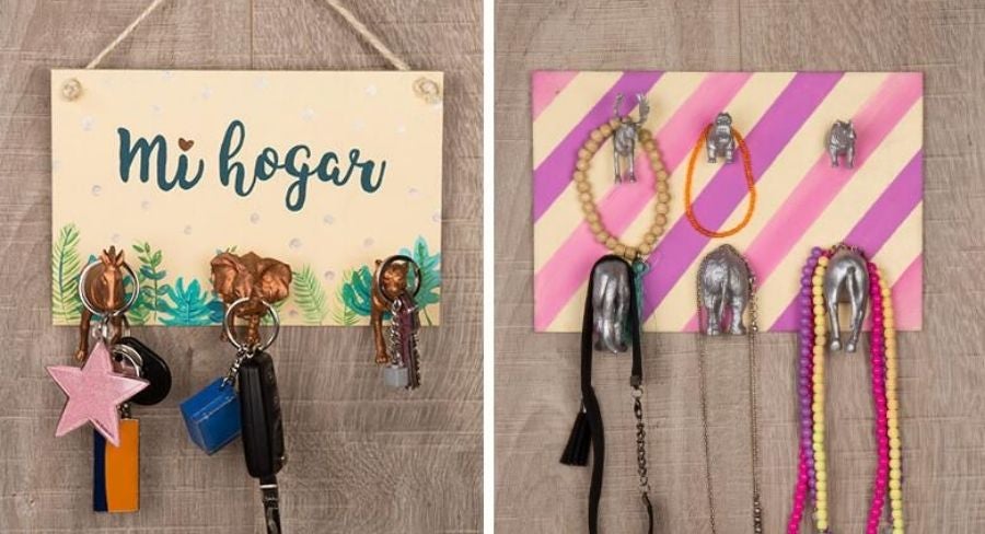 Porta Llaves en casa con figuras de animales
