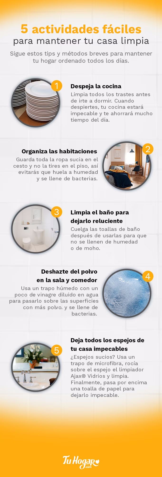 Sigue estos tips y métodos breves para mantener tu hogar ordenado todos los días