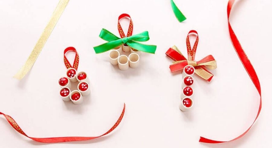 paso a paso para hacer adornos navideños con tubos de pvc