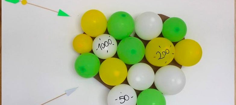 Juego de tiro al blanco con globos