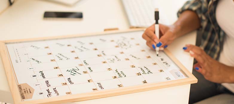 Calendario para organizar la limpieza de la casa